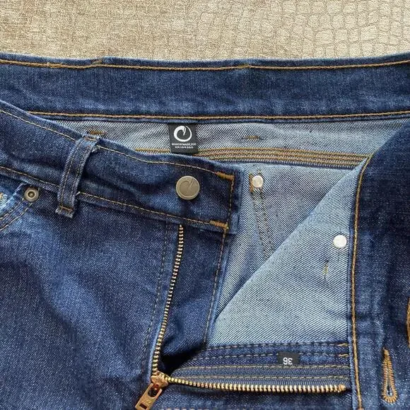 Origin Straight Leg Denim Jeans Mens 36 x 33 Dark Wash Made in Maine USA